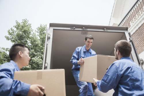 Boxes and belongings stored neatly in a Coneyhall storage unit